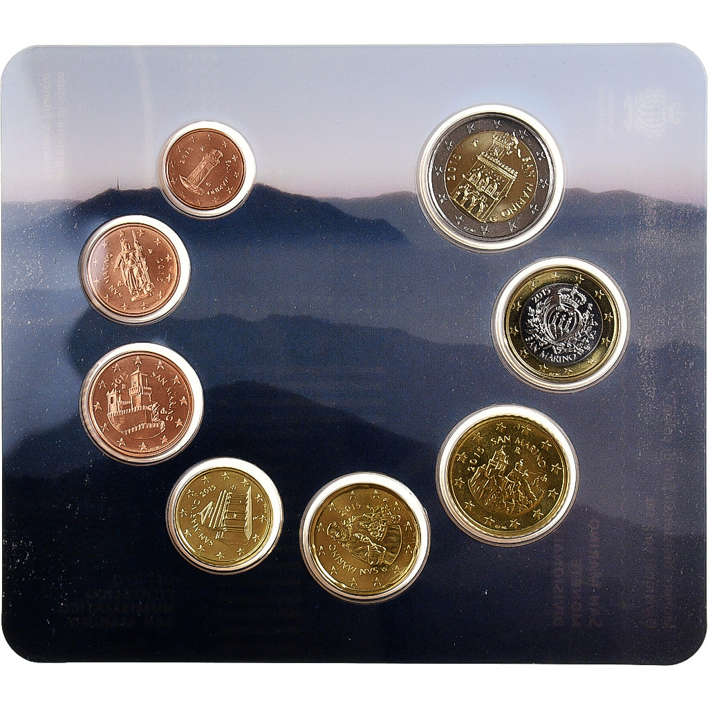San Marino, 1 Cent to 2 Euro, BU, 2015, Rome, MS(65-70)