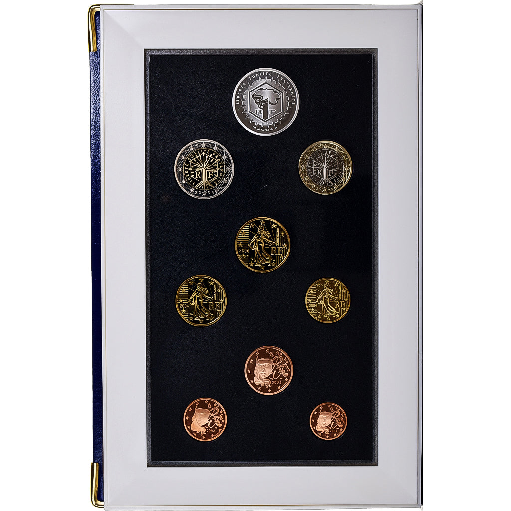 Francja, Coffret 1c. à 5€, Proof, 2004, Monnaie de Paris, ND, MS(65-70)