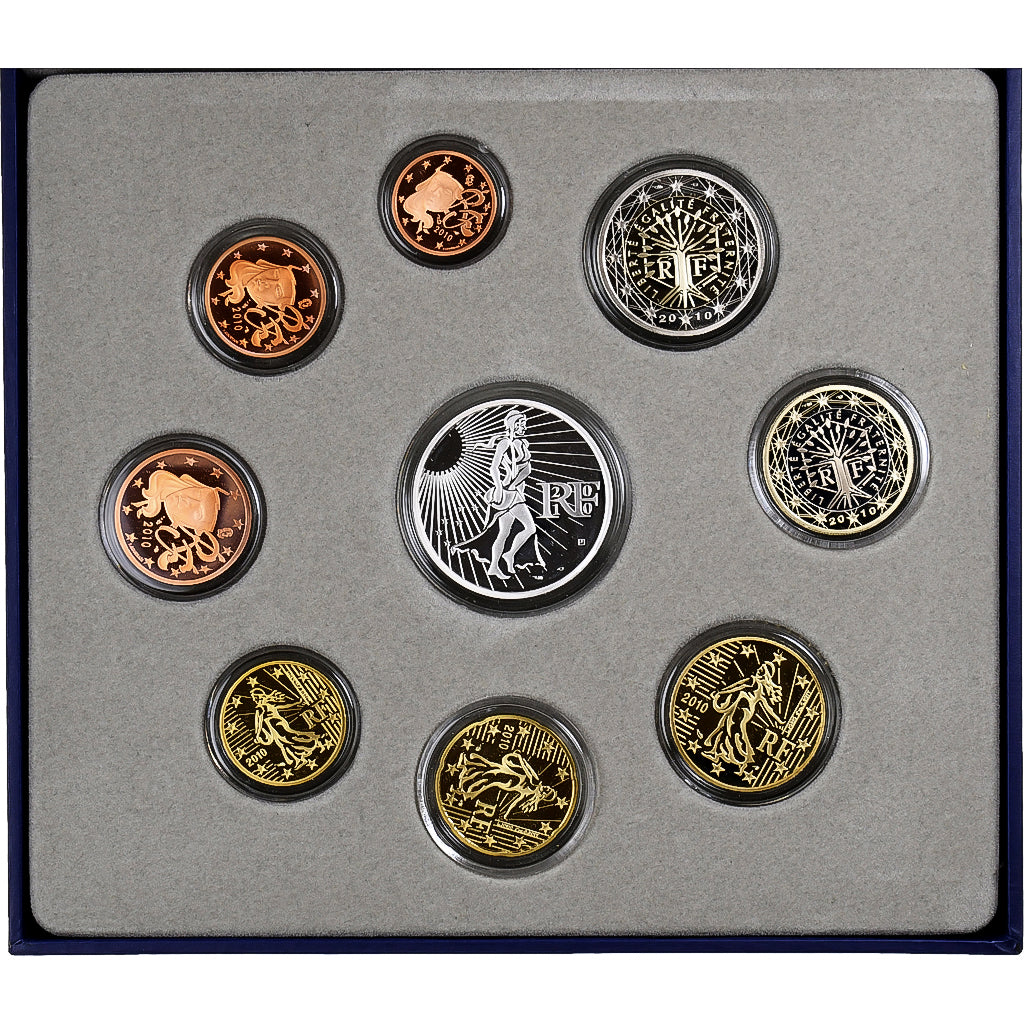 Francja, Coffret 1c. à 15€, Proof, 2010, Monnaie de Paris, ND, MS(65-70)