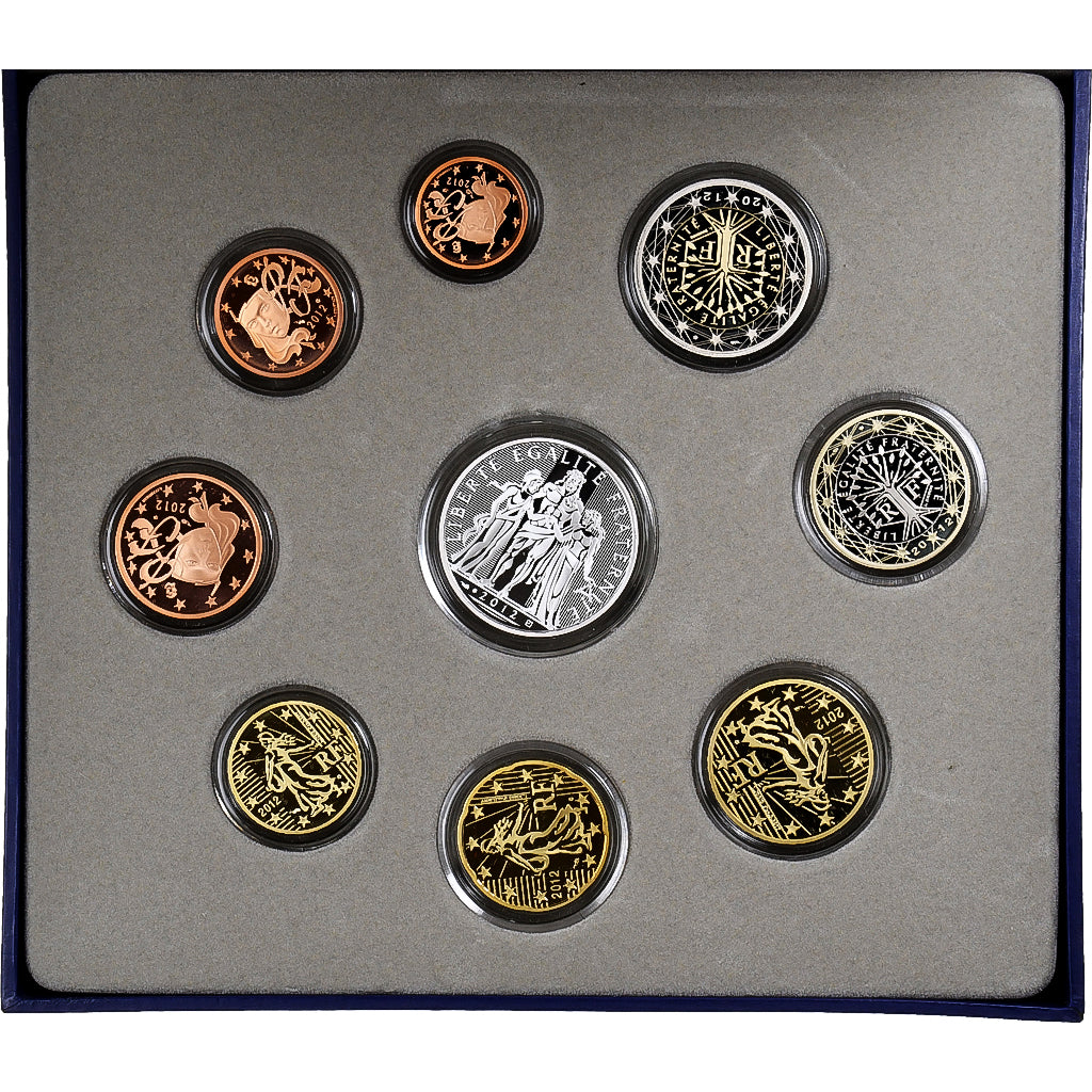 France, Coffret 1c. à 10€, Proof, 2012, Monnaie de Paris, MS(65-70)