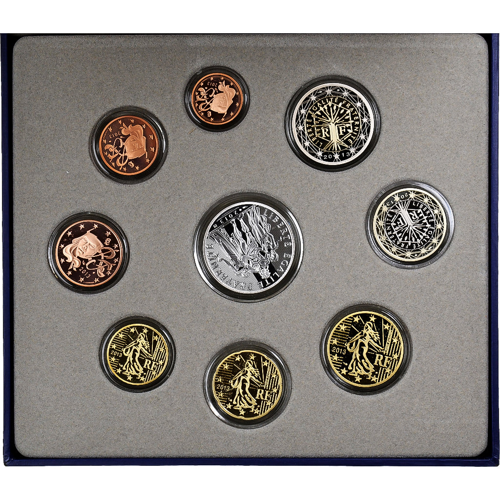 Francja, Coffret 1c. à 10€, Proof, 2013, Monnaie de Paris, ND, MS(65-70)