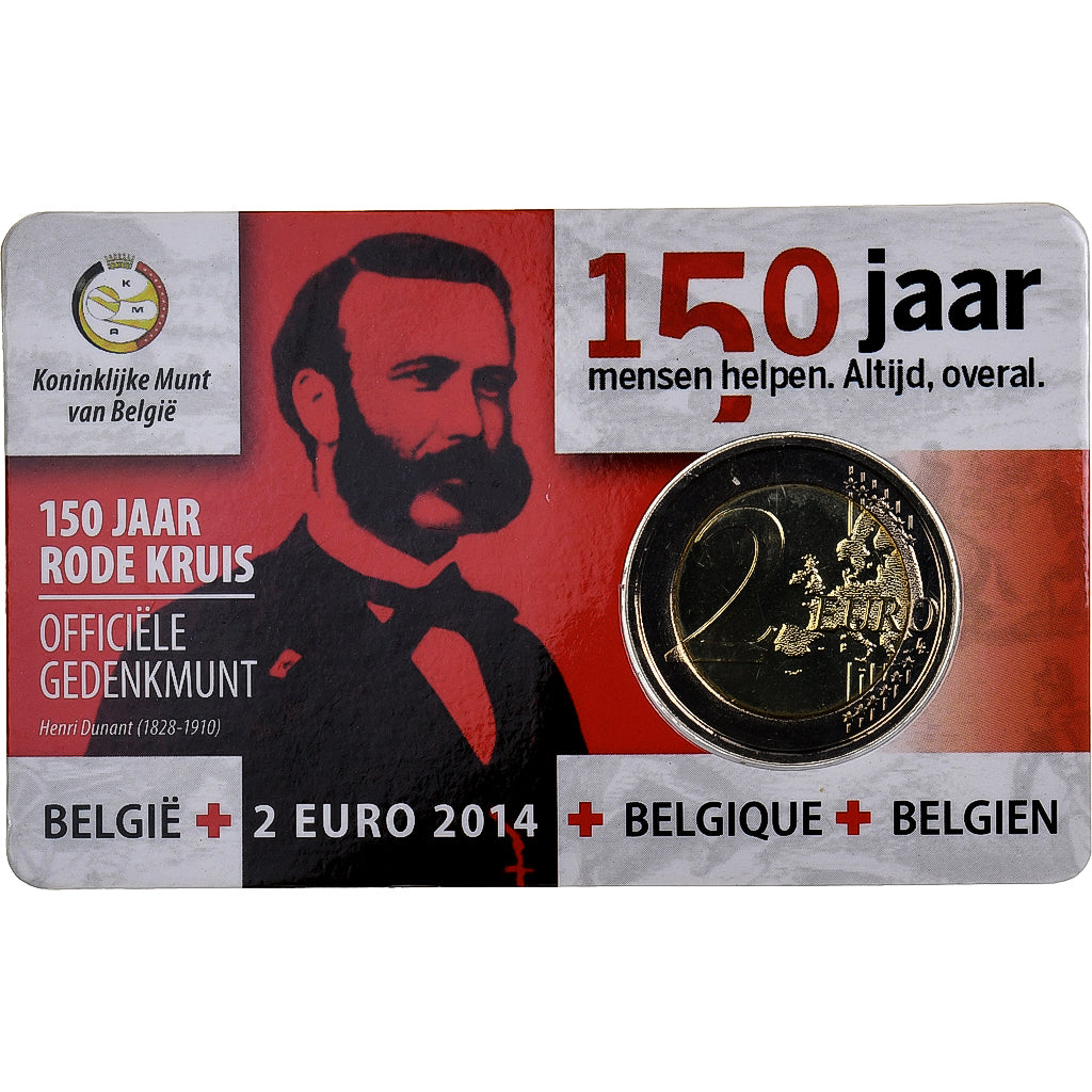 Belgium, 2 Euro, 150 ans de la Croix Rouge, BU, 2014, Brussels, Bi-Metallic