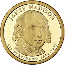 United States, Dollar, James Madison, 2007, San Francisco, Proof, Brass