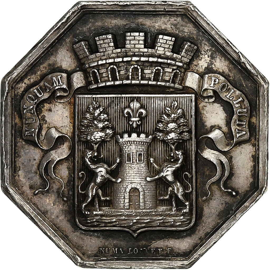 France, Token, Chambre de Commerce de Bayonne, 1848, Silver, AU(50-53)