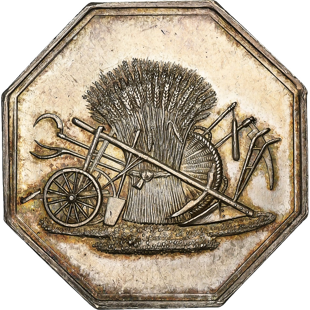 France, Token, Société d'agriculture du Cher, 1818, Silver, AU(55-58)