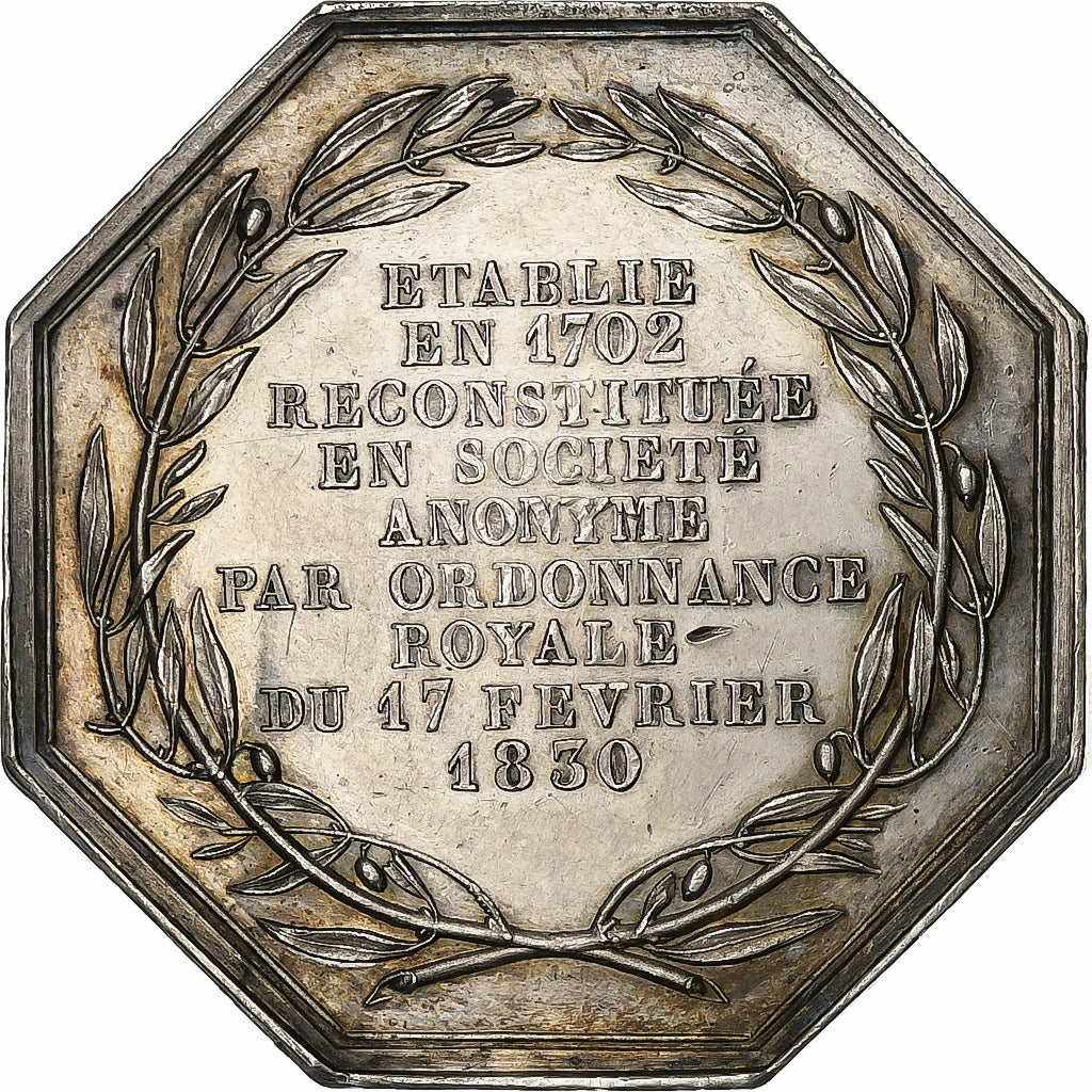 France, Token, Manufacture Royale des Glaces de St Gobain, 1830, Silver