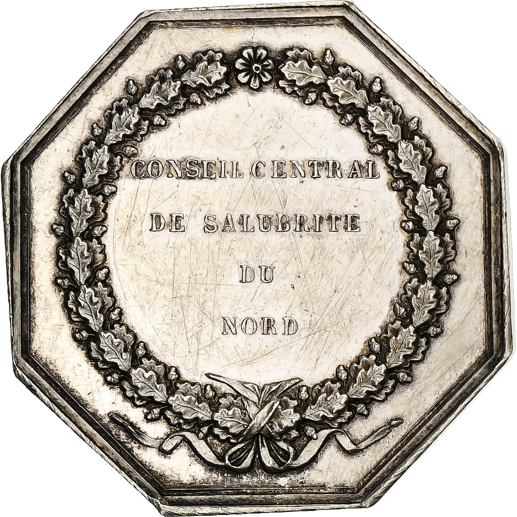 France, Token, Conseil Central de Salubrité du Nord, Silver, AU(50-53)