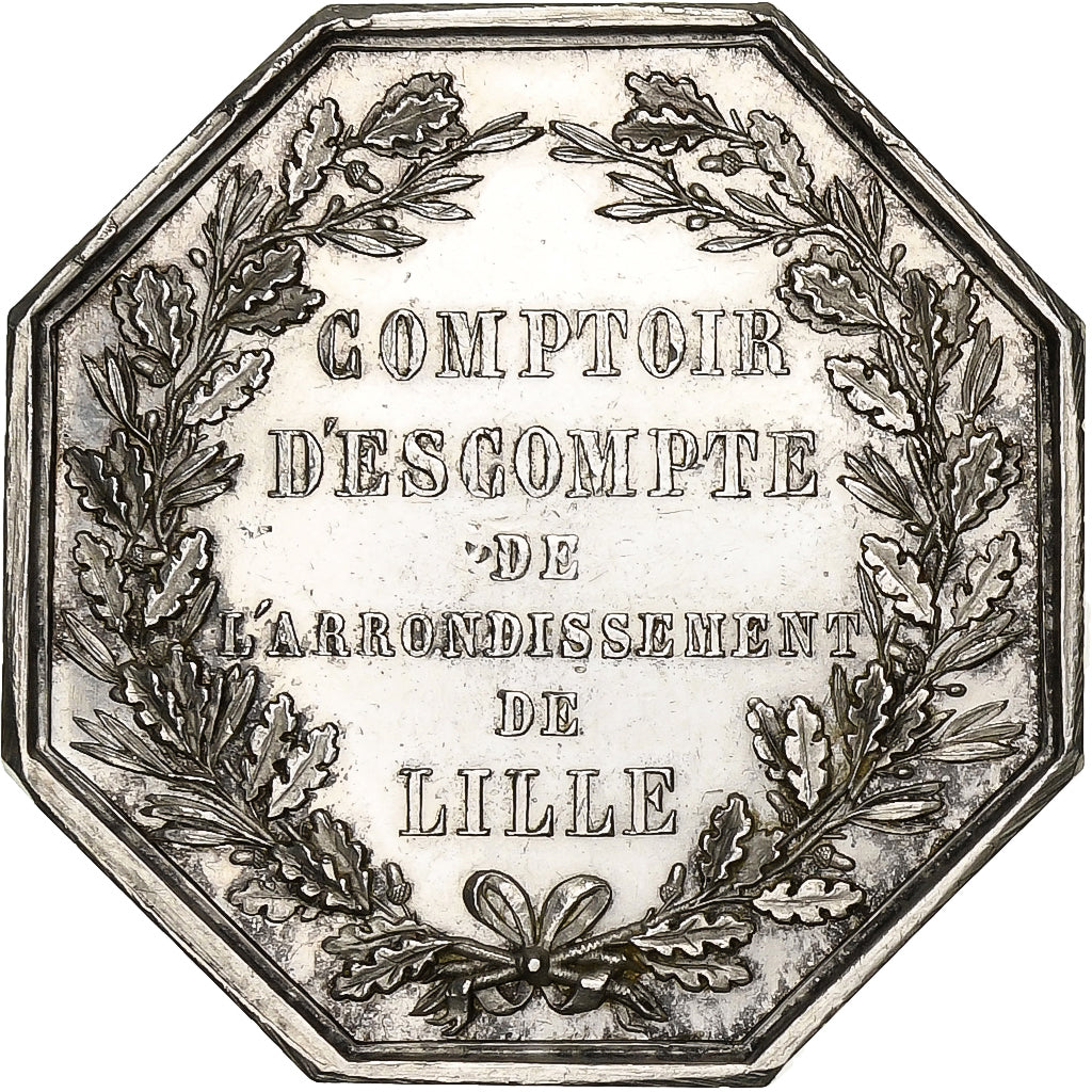 France, Token, Comptoir des compte de Lille, 1854, Silver, AU(55-58)