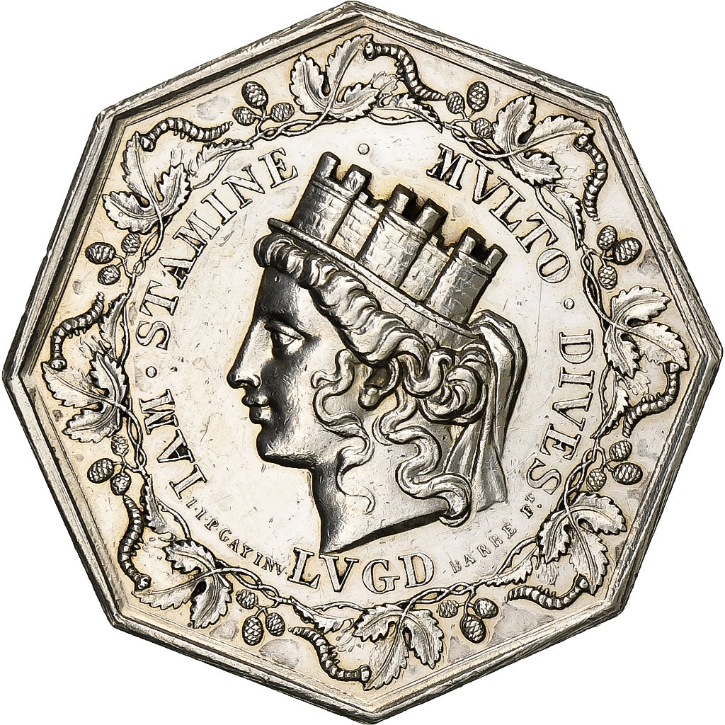 France, Jeton, Courtiers pour la soie à Lyon, 1827, Argent, Barre, SUP