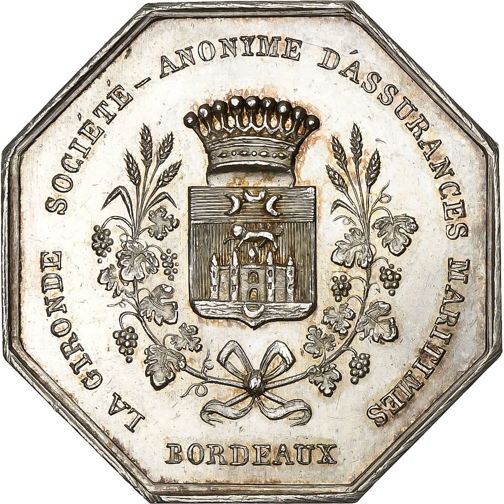 France, Token, Assurances maritimes de Gironde, 1844, Silver, AU(55-58)