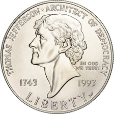United States, Dollar, Thomas Jefferson, 1993, Philadelphia, Silver, MS(65-70)