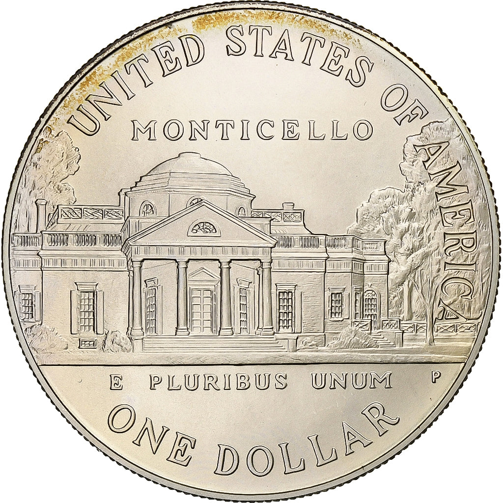 United States, Dollar, Thomas Jefferson, 1993, Philadelphia, Silver, MS(65-70)