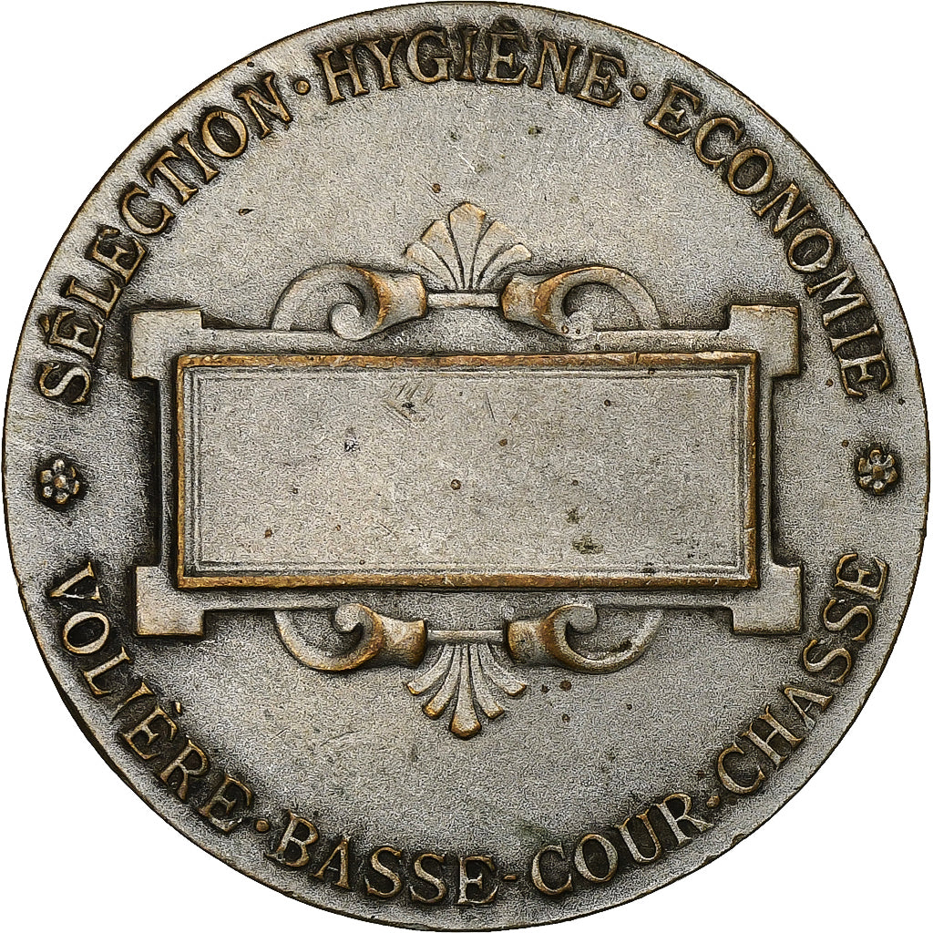 France, Token, Société Centrale d'Aviculture de France, 1891, Silvered bronze
