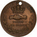 France, Médaille, Fête nationale, Nantes, 1831, Bronze, Trouée, TTB+