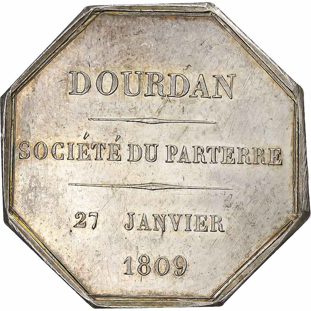 France, Token, Napoleon I, Dourdan, Société du parterre, 1809, Silver