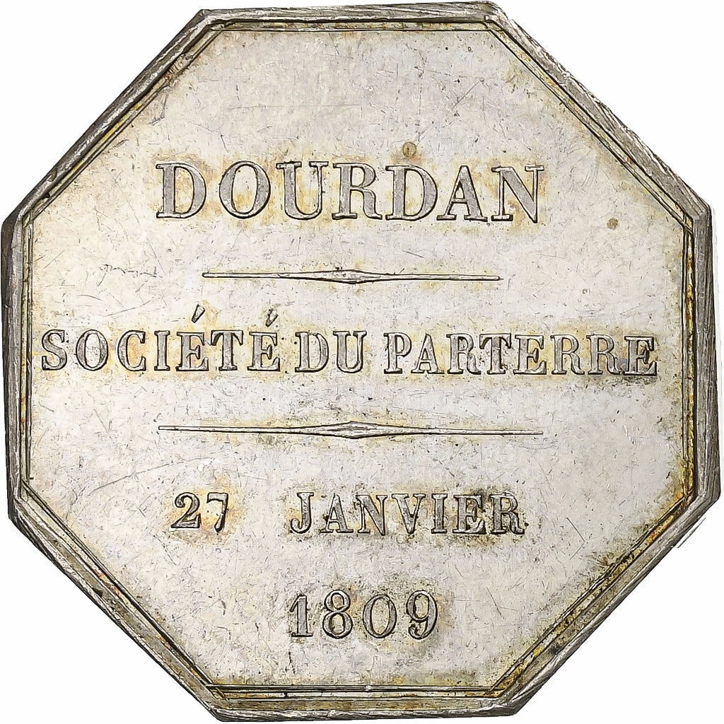 France, Token, Napoleon I, Dourdan, Société du parterre, 1809, Silver