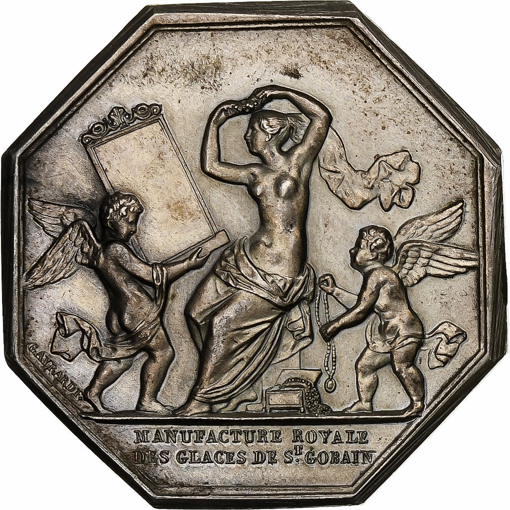 France, Jeton, Manufacture Royale des Glaces de St Gobain, 1830, Argent, TTB+