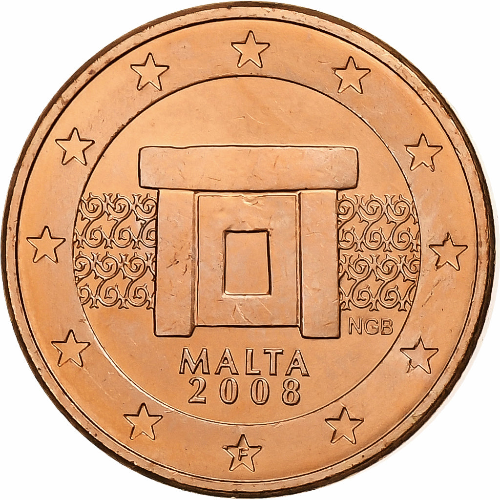 Malta, Euro Cent, BU, 2008, Monnaie de Paris, Copper Plated Steel, FDC