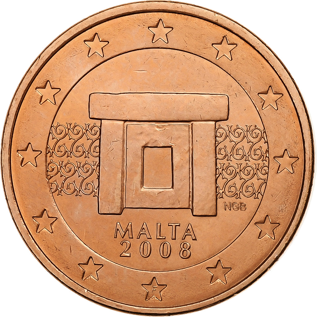 Malta, 5 Euro Cent, BU, 2008, Monnaie de Paris, Copper Plated Steel, FDC