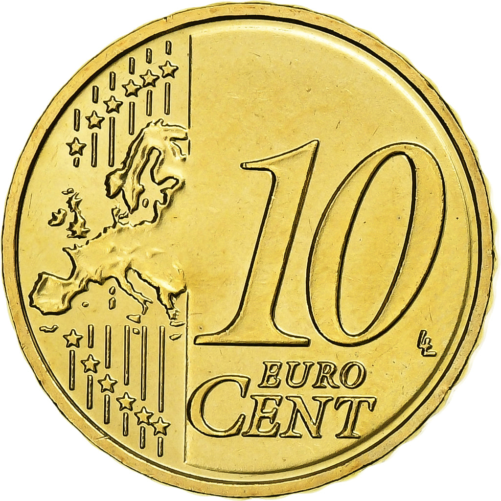 Lettonie, 10 Euro Cent, BU, 2014, Karlsruhe, Or nordique, FDC