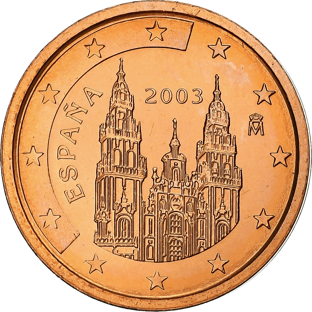 Spagna, Juan Carlos I, 2 Euro Cent, BU, 2003, Madrid, Acciaio placcato rame, FDC