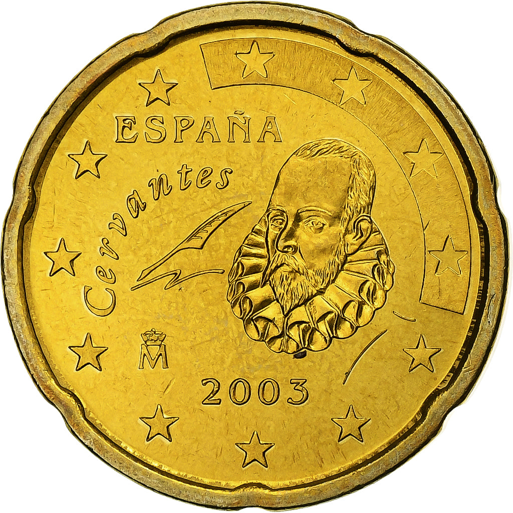Hiszpania, Juan Carlos I, 20 Euro Cent, BU, 2003, Madrid, Nordic gold, MS(65-70)