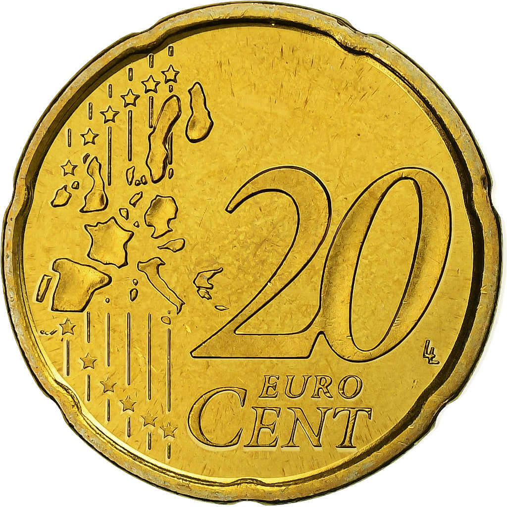 Hiszpania, Juan Carlos I, 20 Euro Cent, BU, 2003, Madrid, Nordic gold, MS(65-70)