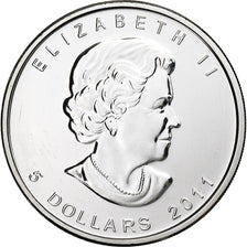 Canada, Elizabeth II, 5 dollars, 1 oz, Timber Wolf, 2011, Ottawa, Proof, Srebro