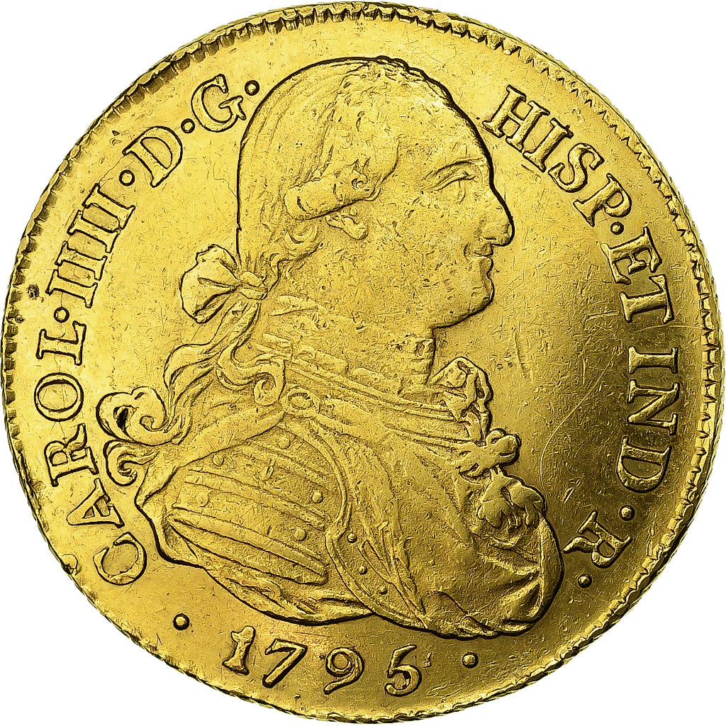 Colombia, Charles IV, 8 Escudos, 1795, Popayan, Oro, BB+, KM:62.2
