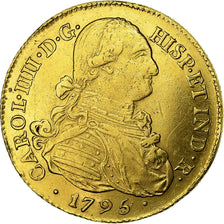 Colombia, Charles IV, 8 Escudos, 1795, Popayan, Oro, BB+, KM:62.2
