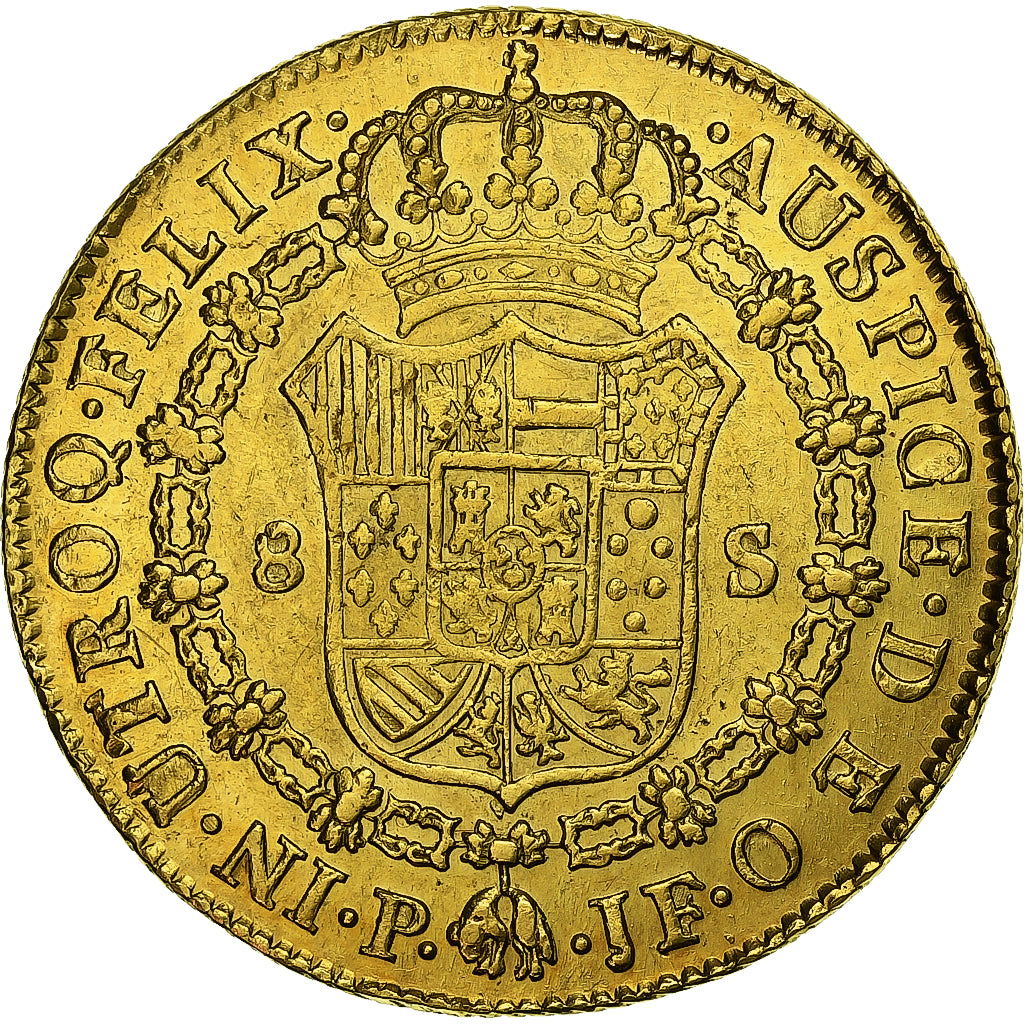 Colombia, Charles IV, 8 Escudos, 1795, Popayan, Oro, BB+, KM:62.2