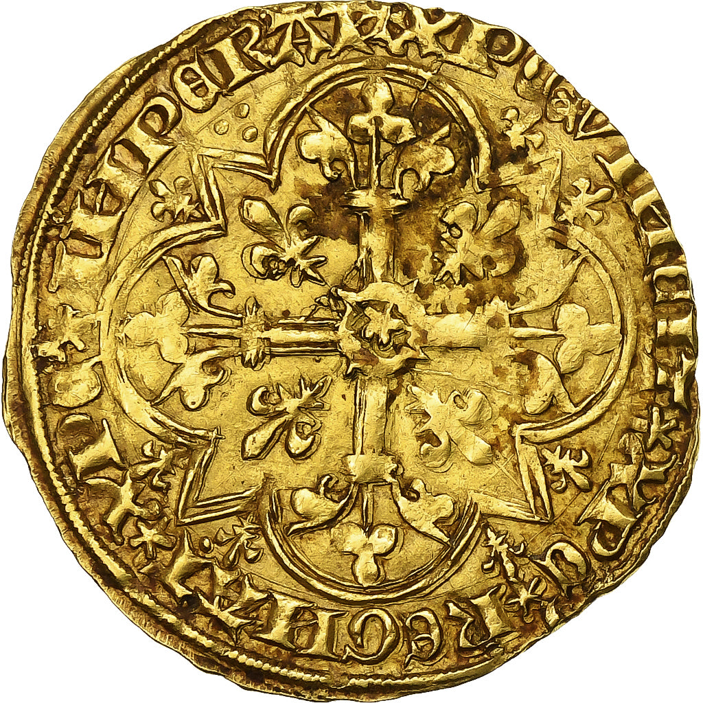 Frankrijk, Charles VI, Agnel d'or, 1417-1422, Paris, Goud, FR+, Duplessy:372