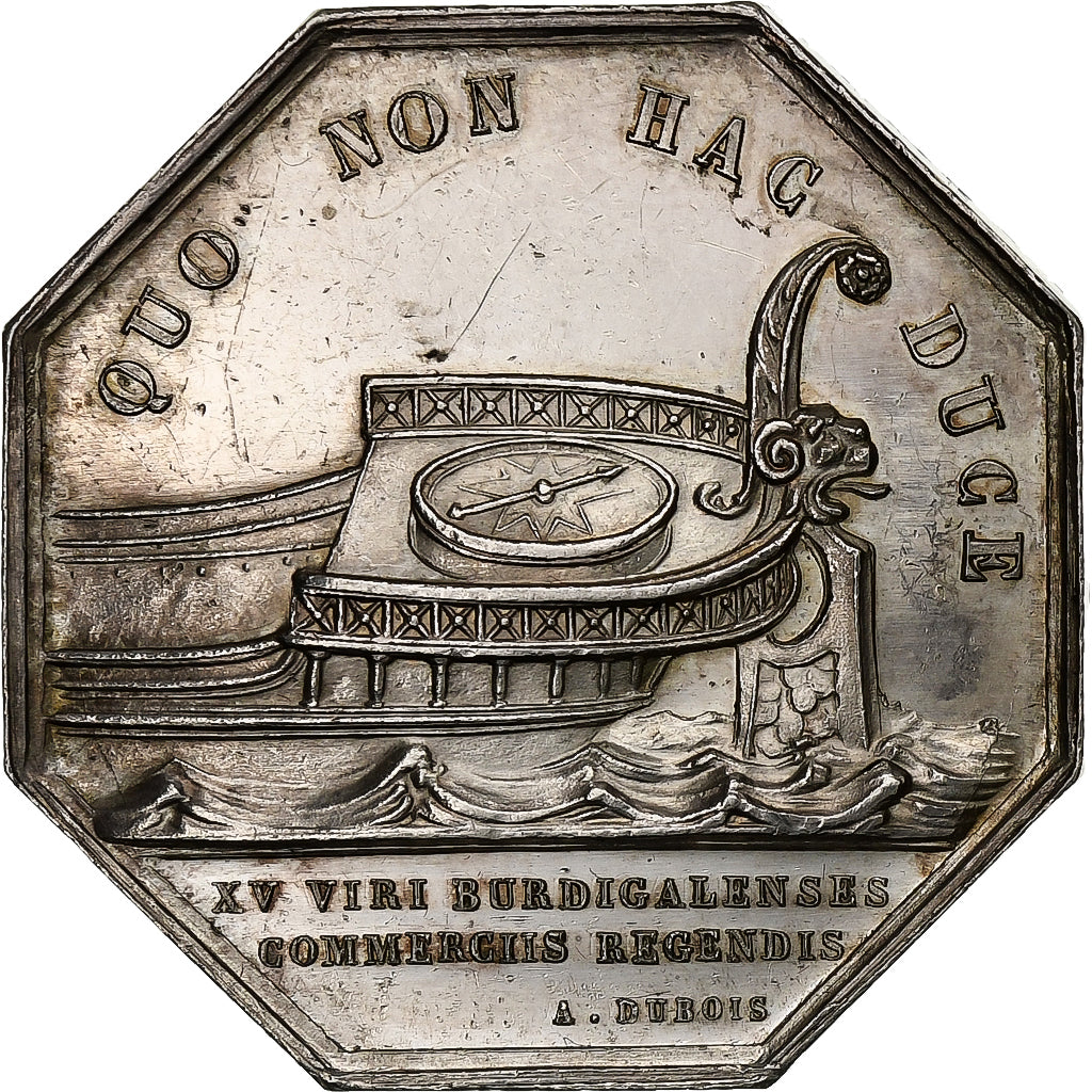 France, Token, Napoléon III, Chambre de Commerce de Bordeaux, Silver, Caqué