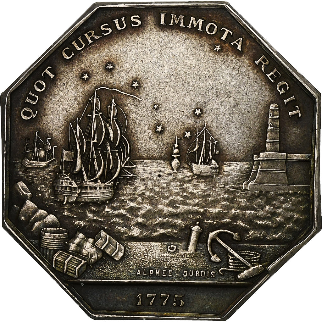 France, Token, Chambre de Commerce de Marseille, 1775, RESTRIKE, Silver, Dubois