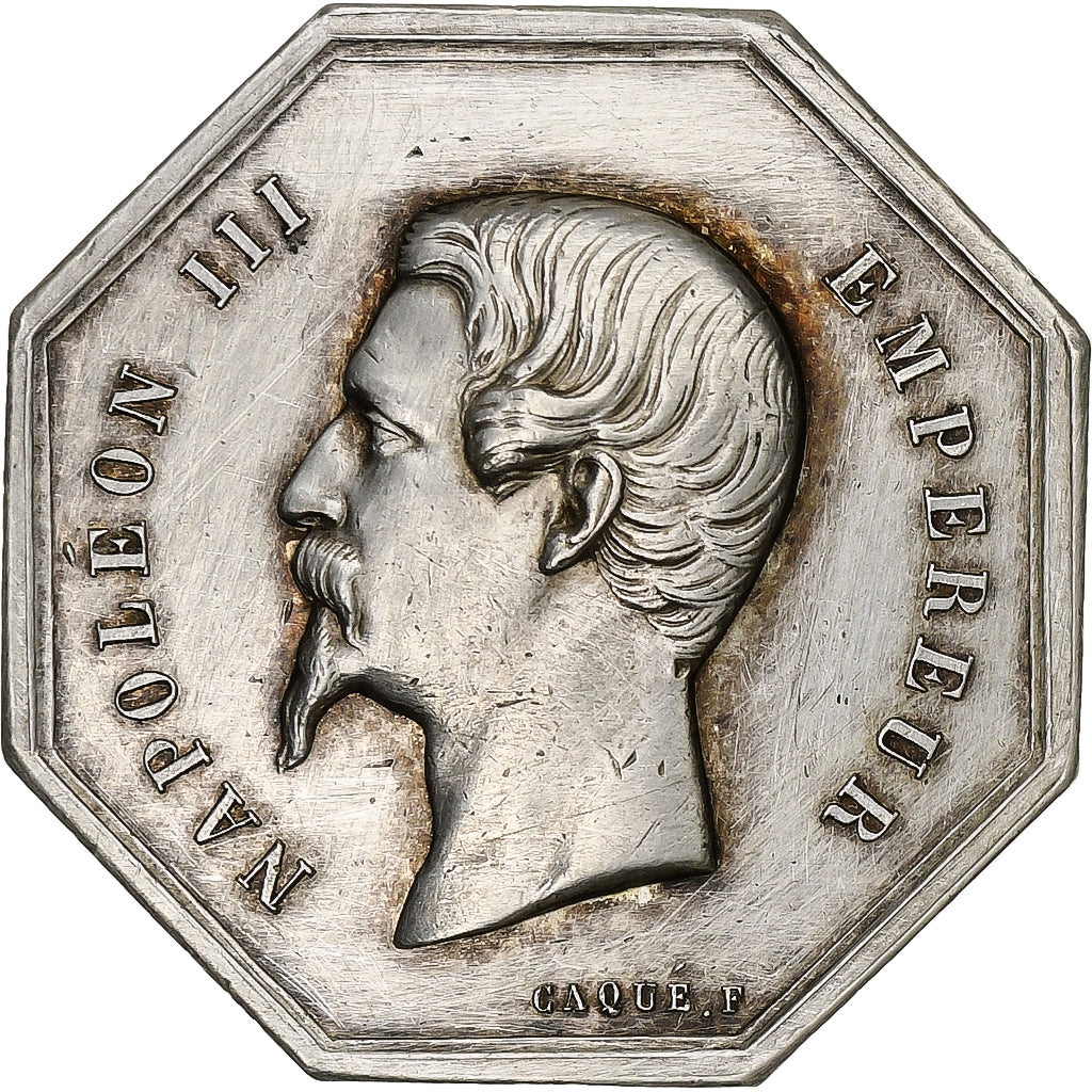 France, Token, Napoléon III, Chambre de Commerce de Lille, Silver, Caqué