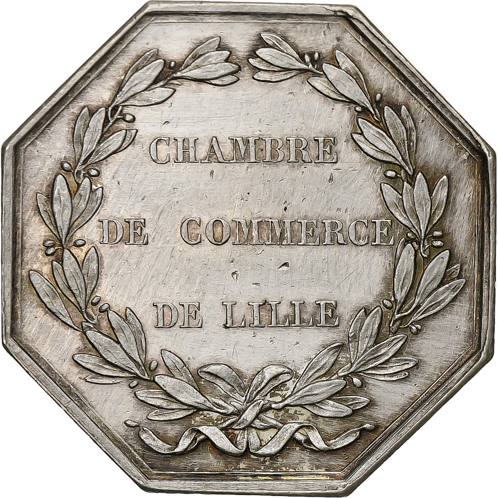 France, Token, Napoléon III, Chambre de Commerce de Lille, Silver, Caqué