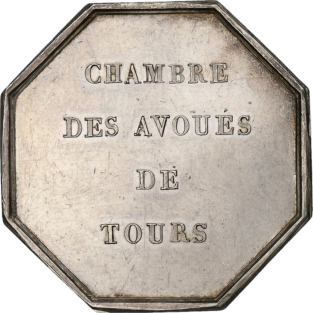 France, Token, Chambre des Avoués de Tours, Silver, Caqué, AU(55-58)