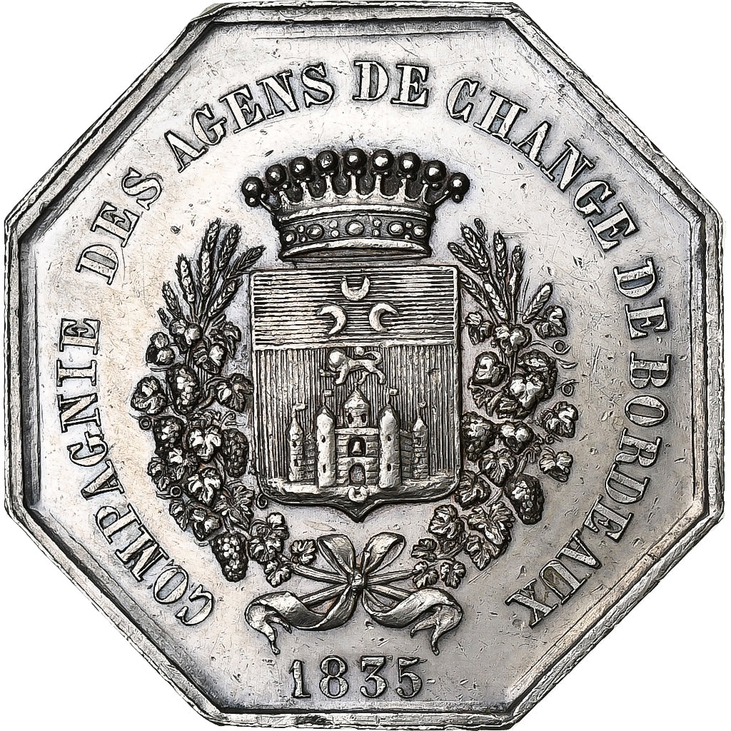 France, Token, Compagnie des Agents de Change de Bordeaux, 1835, Silver