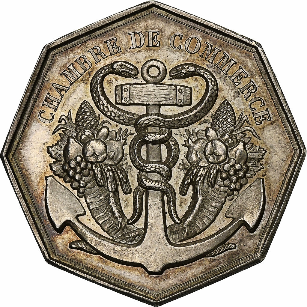 France, Token, Chambre de Commerce du Havre, Silver, Barre, MS(60-62)