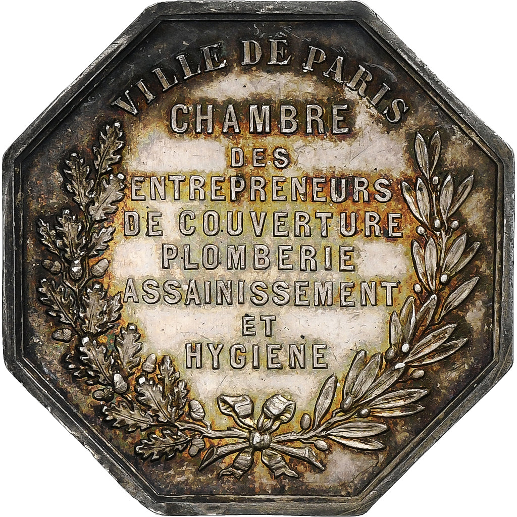 France, Token, Chambre des entrepreneurs de Paris, 1846, Silver, MS(60-62)