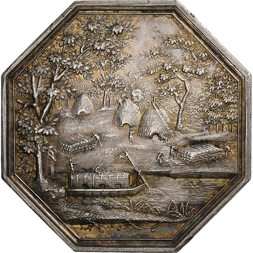 France, Token, Commerce de charbons de bois à Paris, AN 13, Silver, MS(60-62)