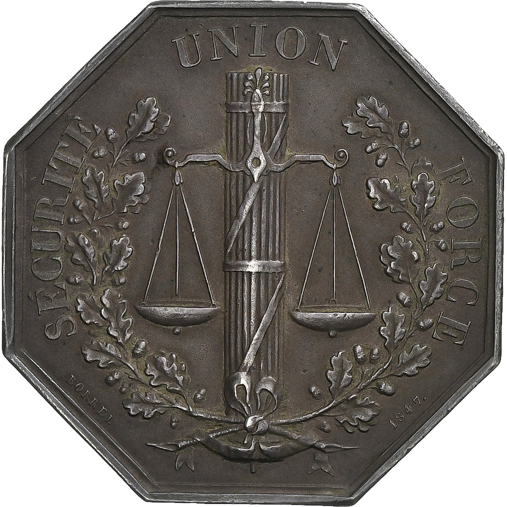 França, Token, L'Union du Commerce, 1847, Prata, Borrel, AU(55-58)
