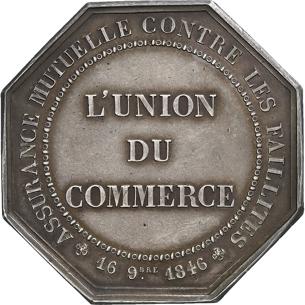 França, Token, L'Union du Commerce, 1847, Prata, Borrel, AU(55-58)