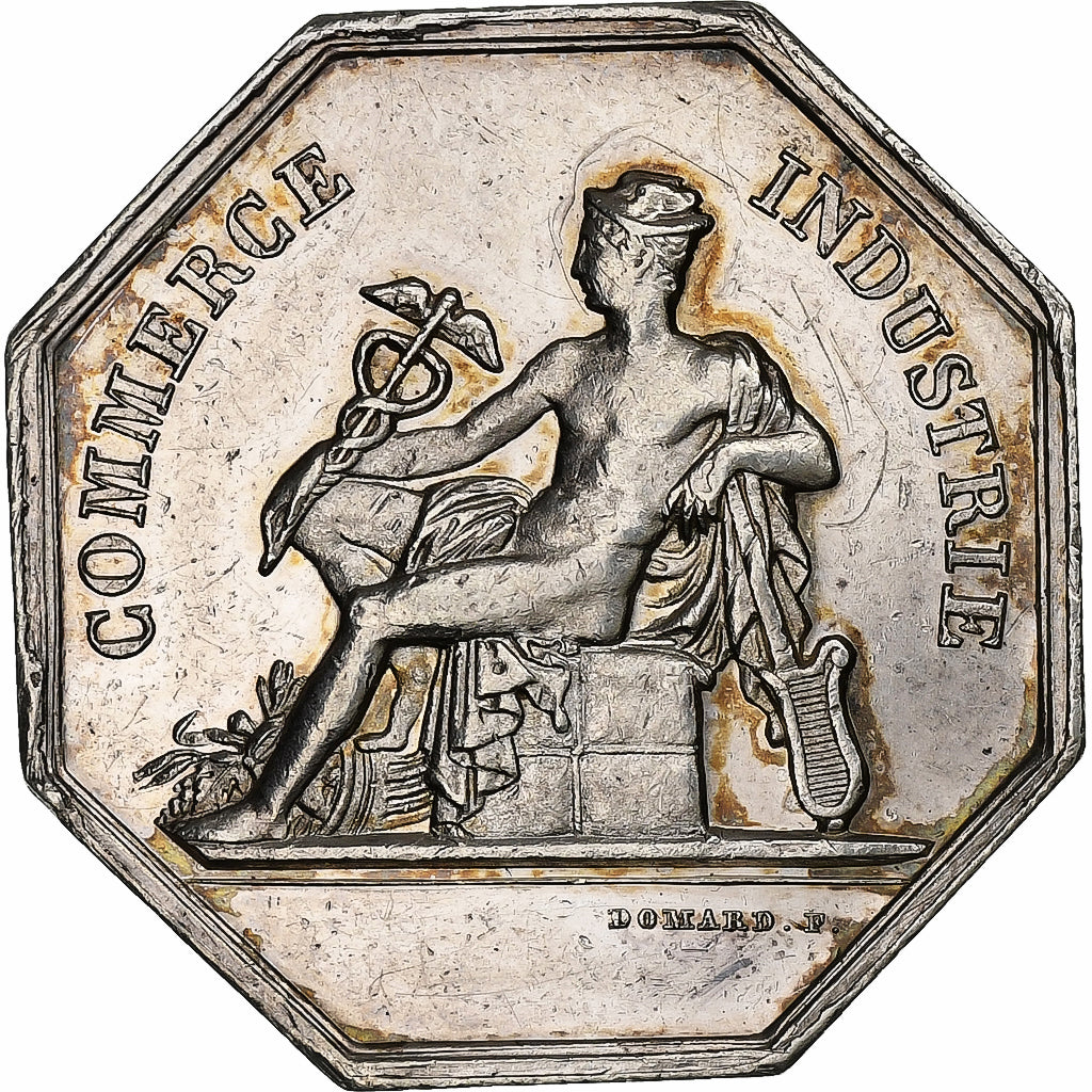 France, Token, Chambre de Commerce de Valenciennes, 1836, Silver, Domard