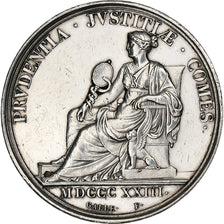 France, Token, Officiers de justice, Lyon, 1823, Silver, Galle, AU(55-58)
