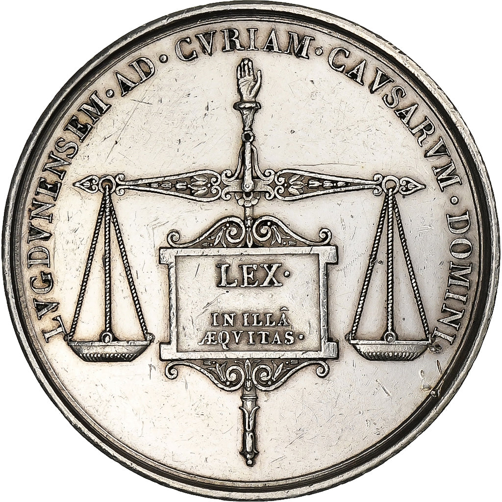 France, Token, Officiers de justice, Lyon, 1823, Silver, Galle, AU(55-58)