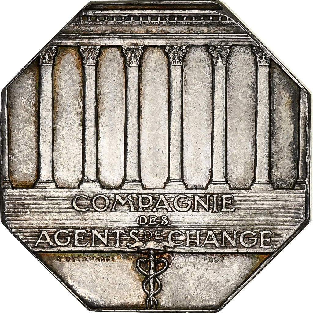 France, Token, Compagnie des agents de change, 1967, Silver, Delamarre