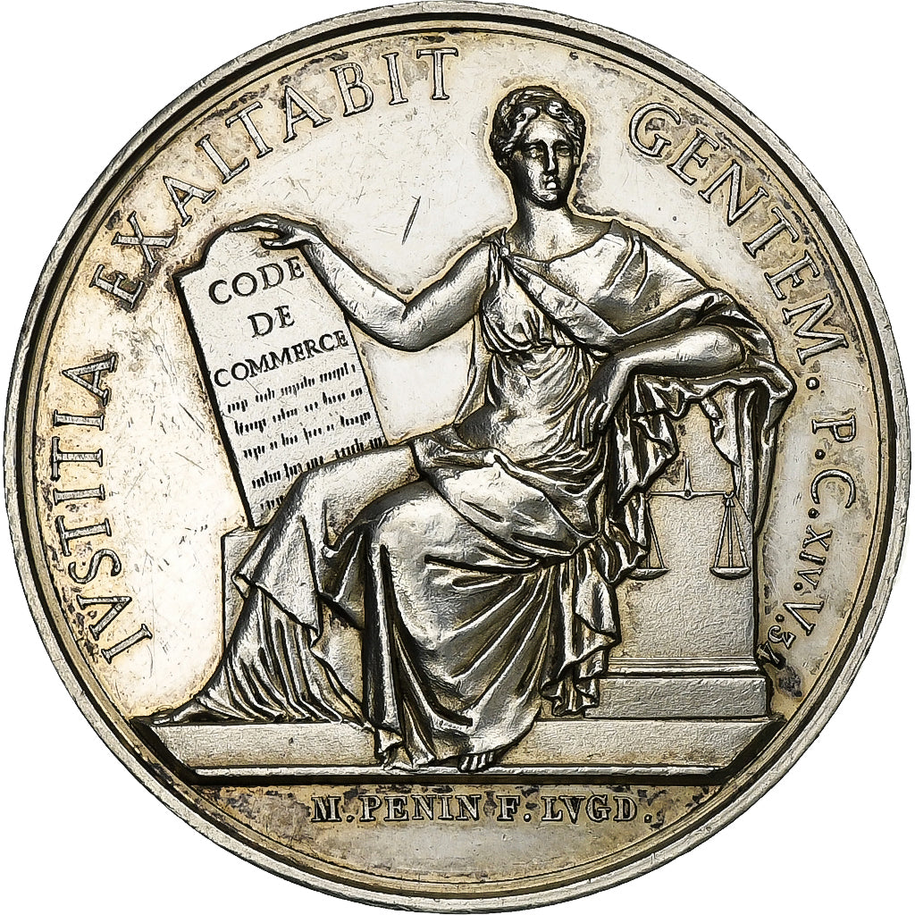 France, Token, Tribunal de Commerce de Lyon, 1847, Silver, MS(60-62)