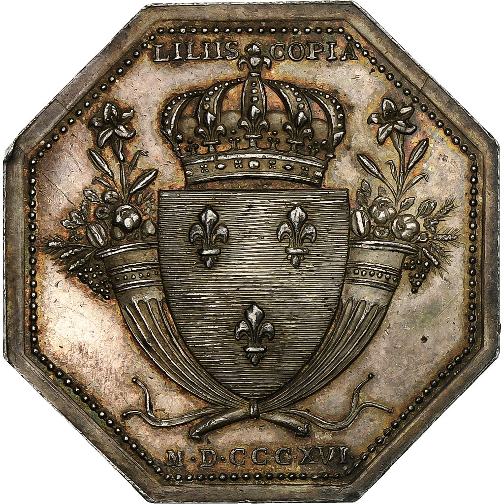 France, Token, Tribunal de Commerce de Lyon, 1816, Silver, Chavanne, MS(60-62)