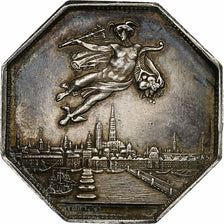 France, Token, Chambre de Commerce de Rouen, 1802, Silver, Lecomte, AU(55-58)